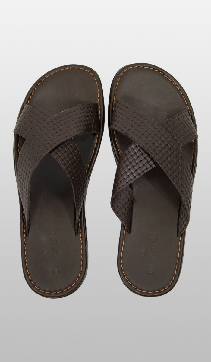 Chinelo De Couro Fantasia Trançado